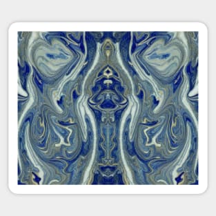 Blue Marble Aesthetic - Blue Fractals Abstract Pattern Sticker